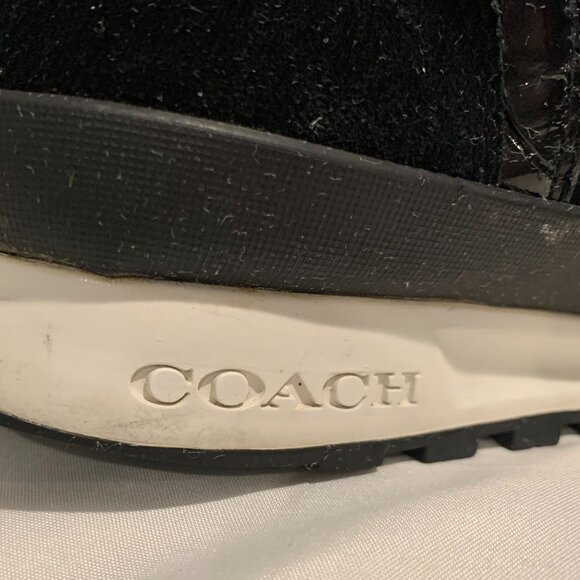 Coach Black & Gray Suede & Fabric High Top Snow Boots - Picture 11 of 14